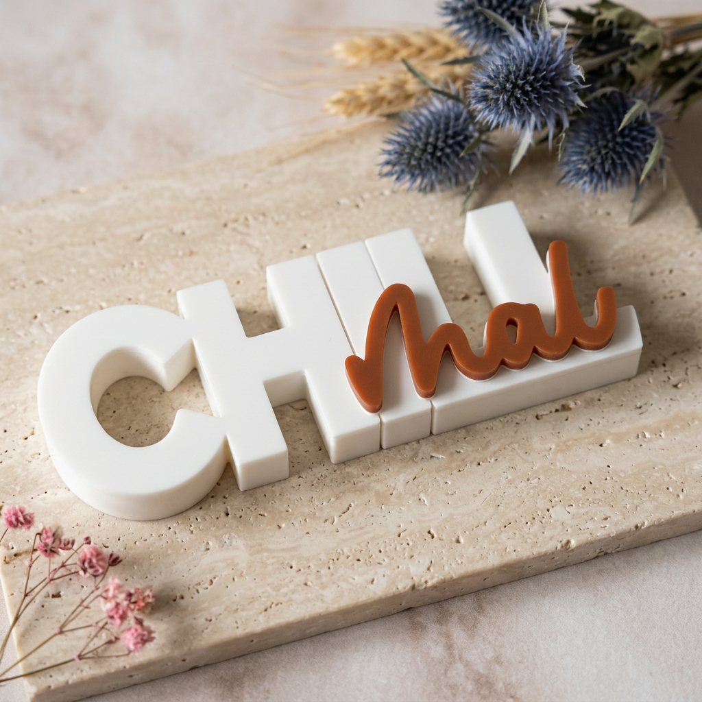 Chill mal – Moderner Deko-Schriftzug mit humorvollem Statement