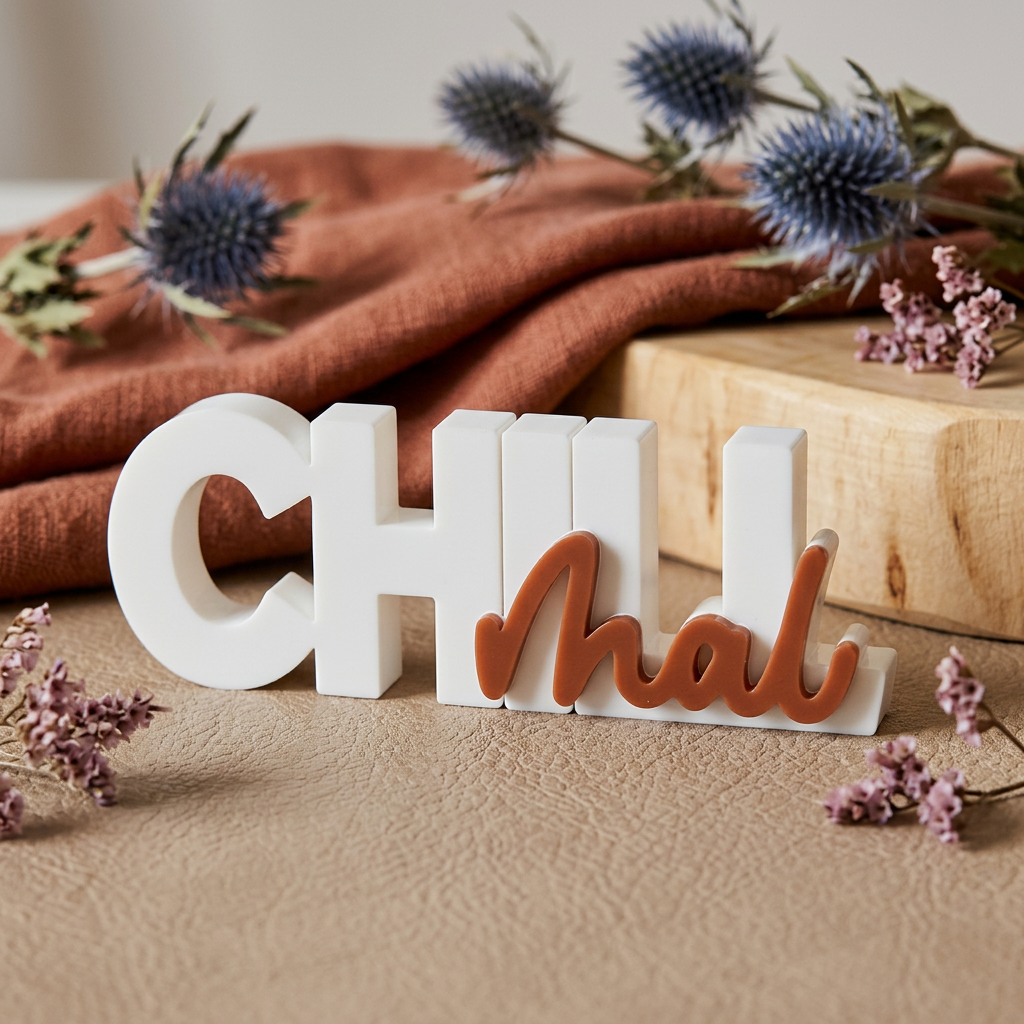 Chill mal – Moderner Deko-Schriftzug mit humorvollem Statement