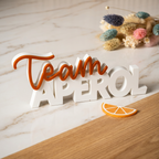 Team Aperol – Stylischer Deko-Schriftzug für Aperol-Fans