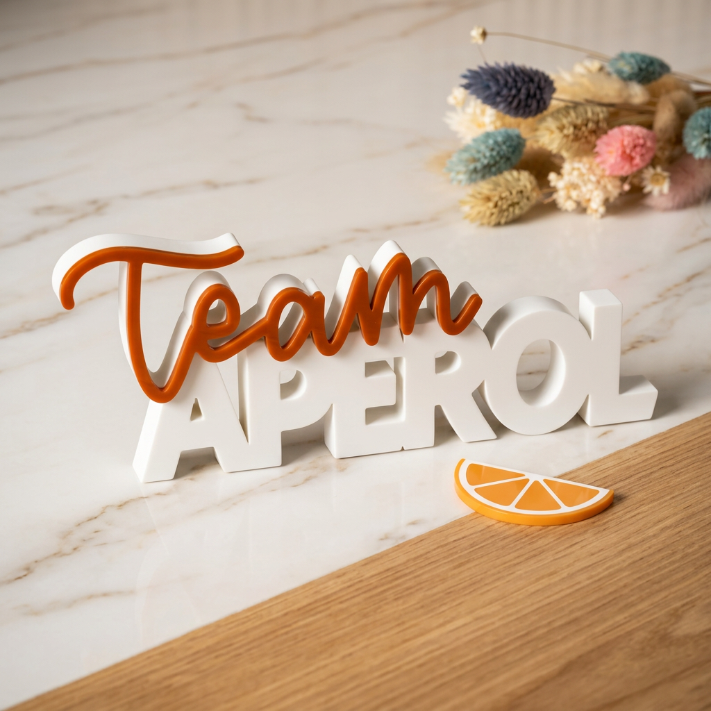 Team Aperol – Stylischer Deko-Schriftzug für Aperol-Fans