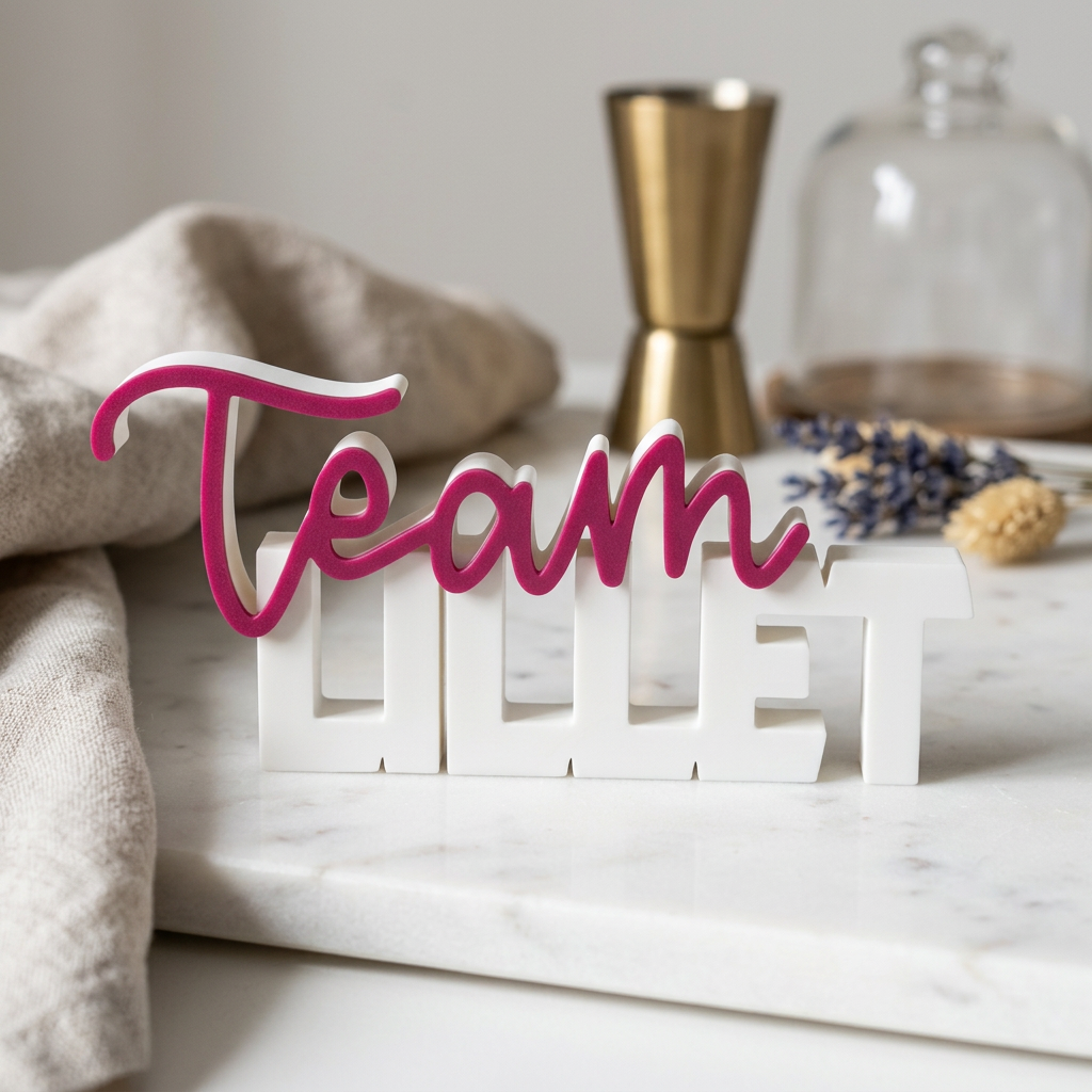 Team Lillet – Moderner Deko-Schriftzug für Lillet-Fans