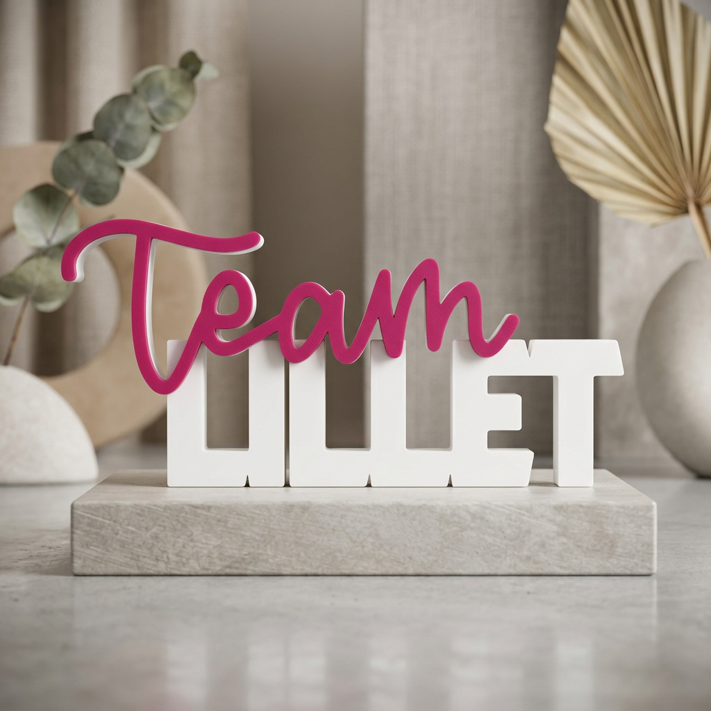 Team Lillet – Moderner Deko-Schriftzug für Lillet-Fans