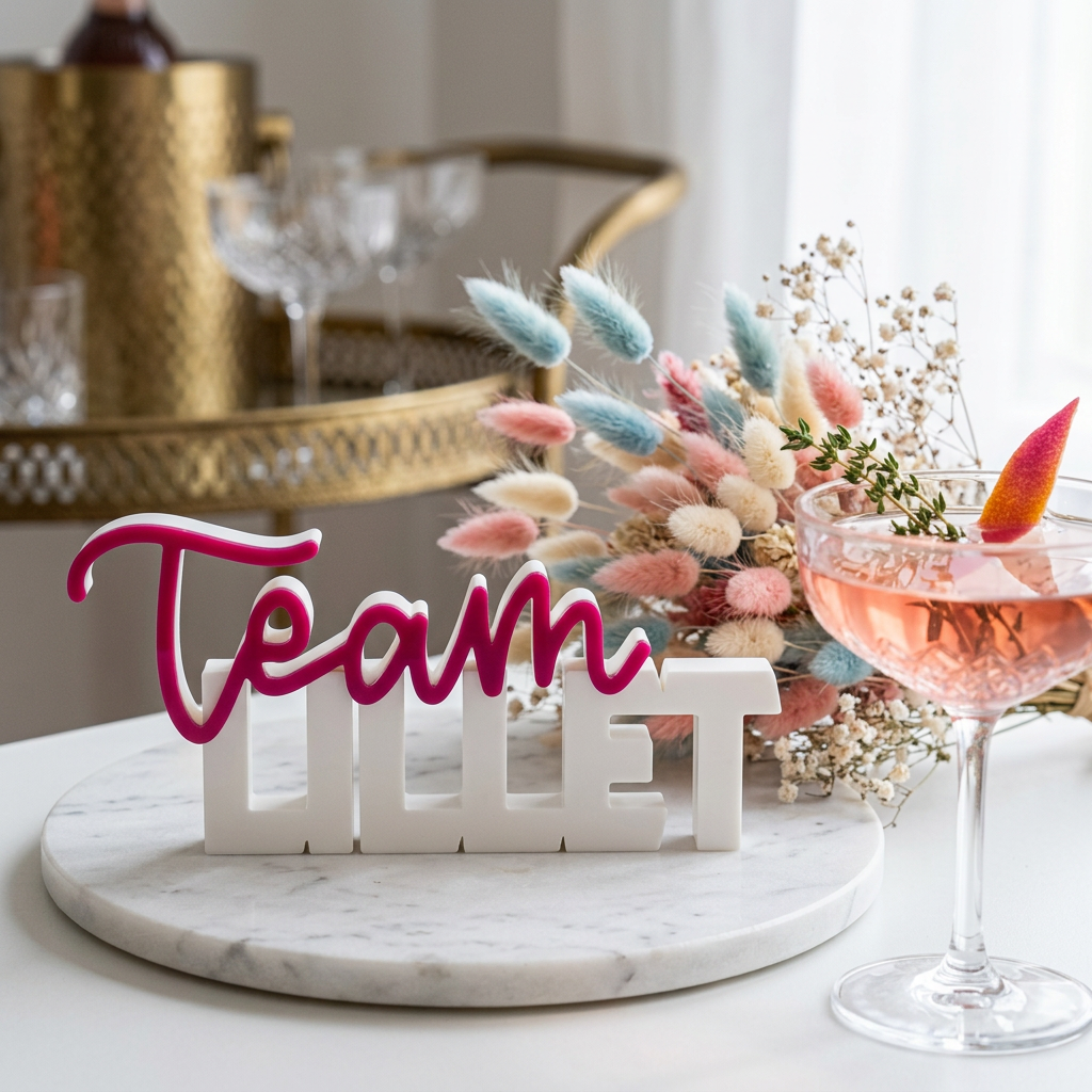 Team Lillet – Moderner Deko-Schriftzug für Lillet-Fans
