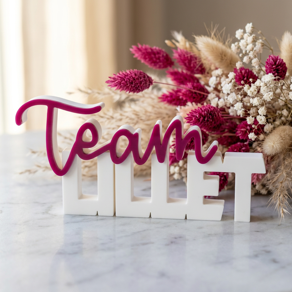 Team Lillet – Moderner Deko-Schriftzug für Lillet-Fans
