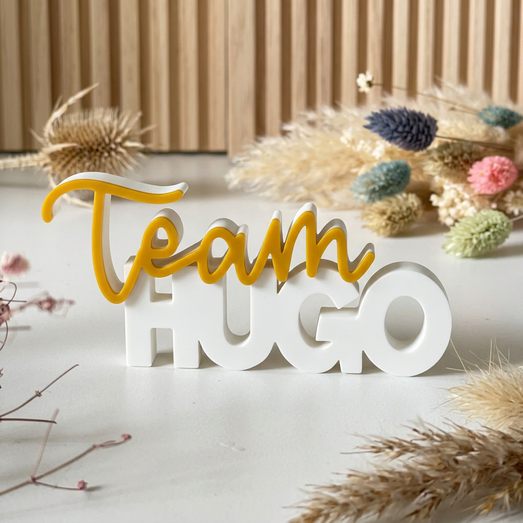 Team Hugo – Dekorativer Schriftzug für deine Hausbar