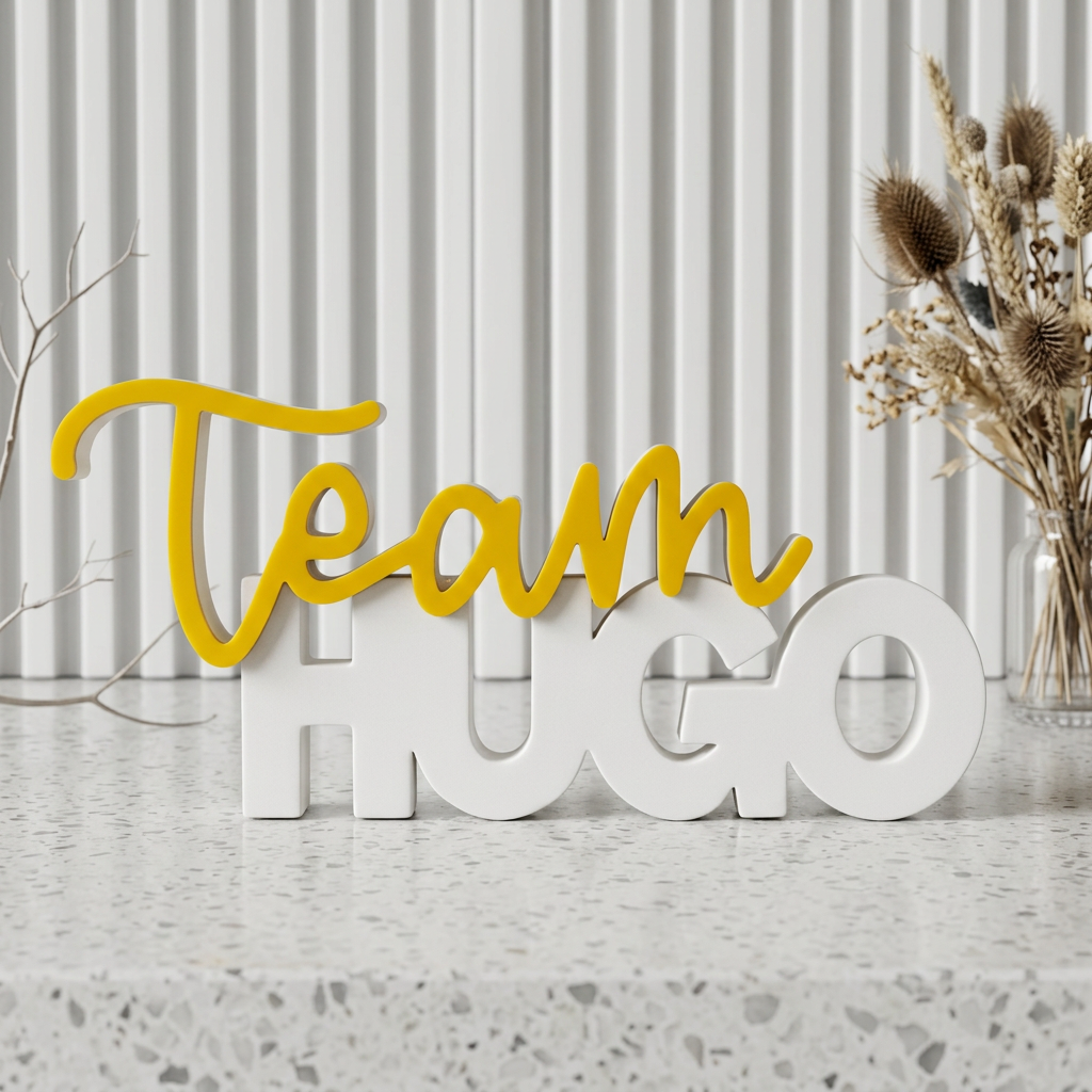 Team Hugo – Dekorativer Schriftzug für deine Hausbar