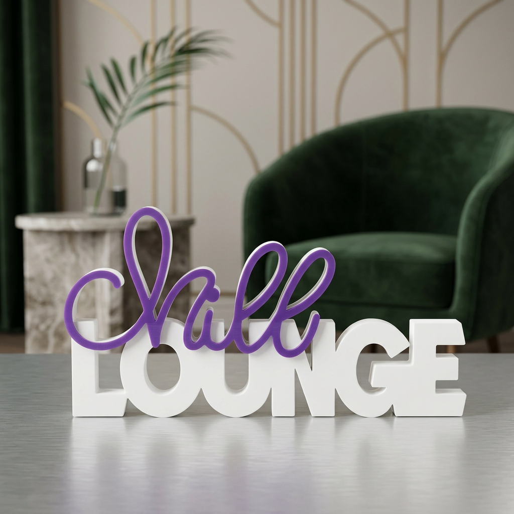 Chill Lounge – Stylischer Deko-Schriftzug für entspannte Momente