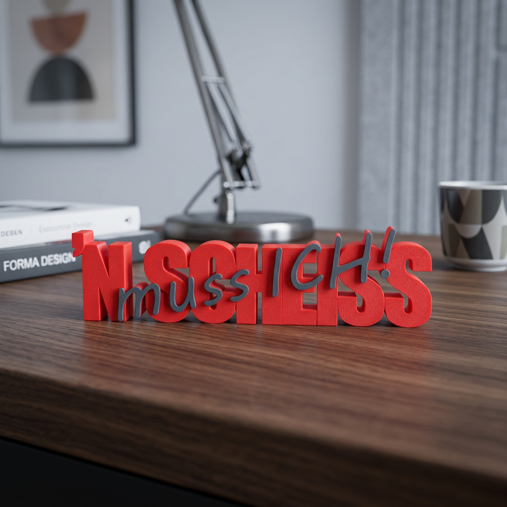 „’n Scheiß muss ich.“ – Frecher Deko-Schriftzug